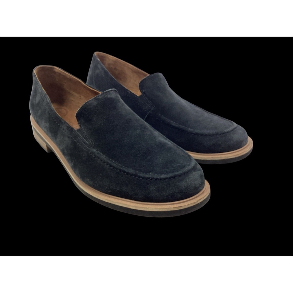 Paul Green Navy Suede Slip-On Selby Loafers with Tan Sole - Size 6.5 US 9